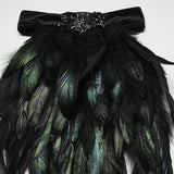 Men's Goth Feather Collar Pin