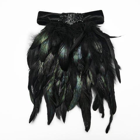 Men's Goth Feather Collar Pin