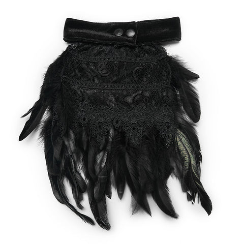 Men's Goth Feather Collar Pin