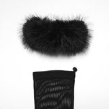 Fluffy Goth Gloves