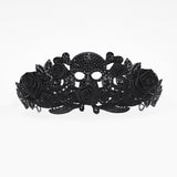 Goth Rose Skull Crown