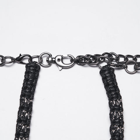 Doomsday Punk Snake-Wrapped Skull Necklace