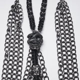 Doomsday Punk Snake-Wrapped Skull Necklace