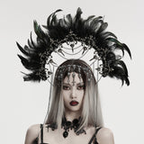 Goth Goddess Feather Hair Hoop