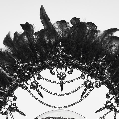 Goth Goddess Feather Hair Hoop
