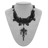 Goth Crystal Cross Necklace