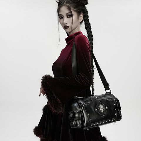 Punk Metal Leather Skull Bag