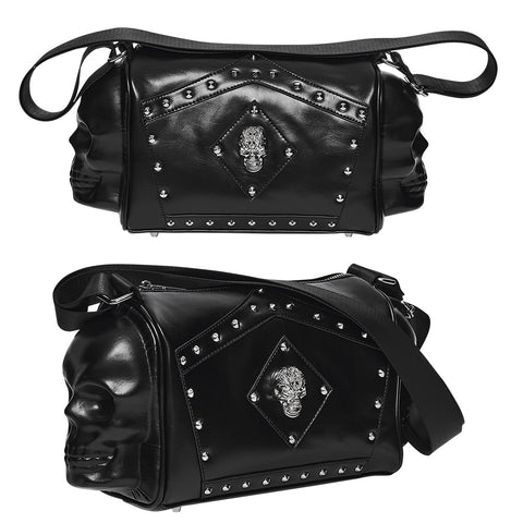 Punk Metal Leather Skull Bag