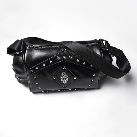 Punk Metal Leather Skull Bag