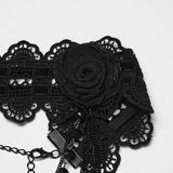 Goth Rose Beaded Choker