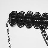 Goth Rose Beaded Choker