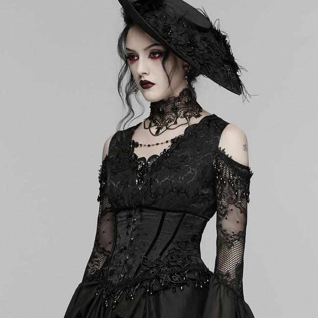 Goth Rose Tassel Corset