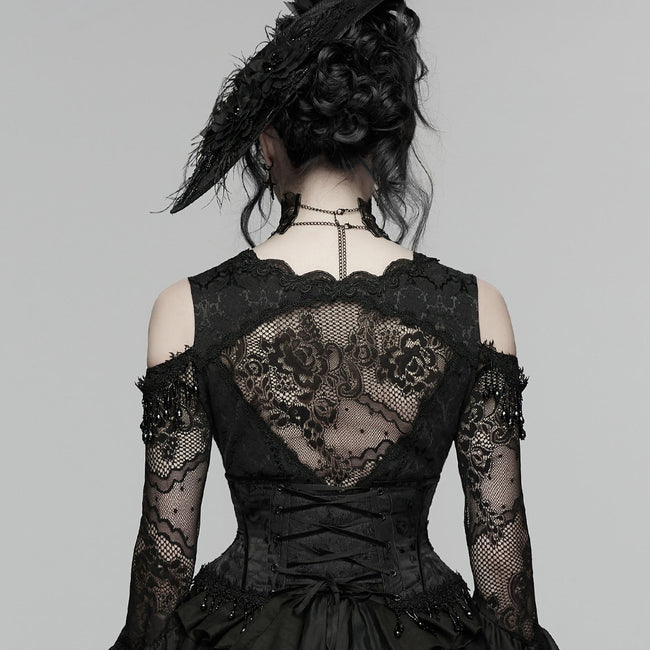 Goth Rose Tassel Corset