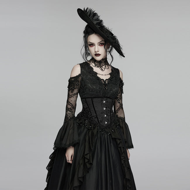 Goth Rose Tassel Corset