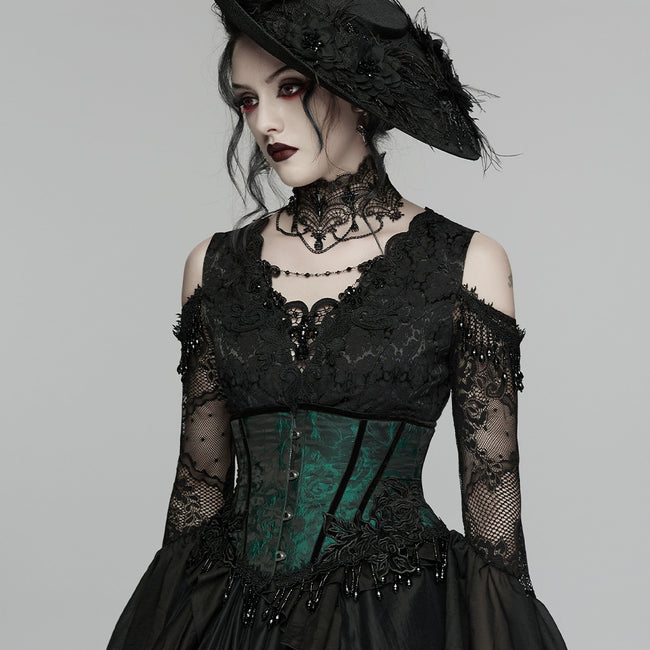 Goth Rose Tassel Corset