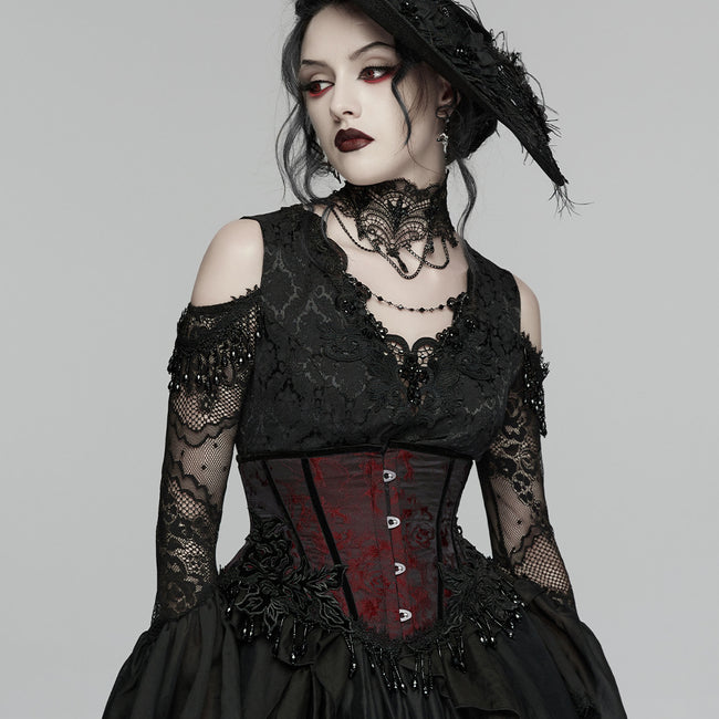 Goth Rose Tassel Corset