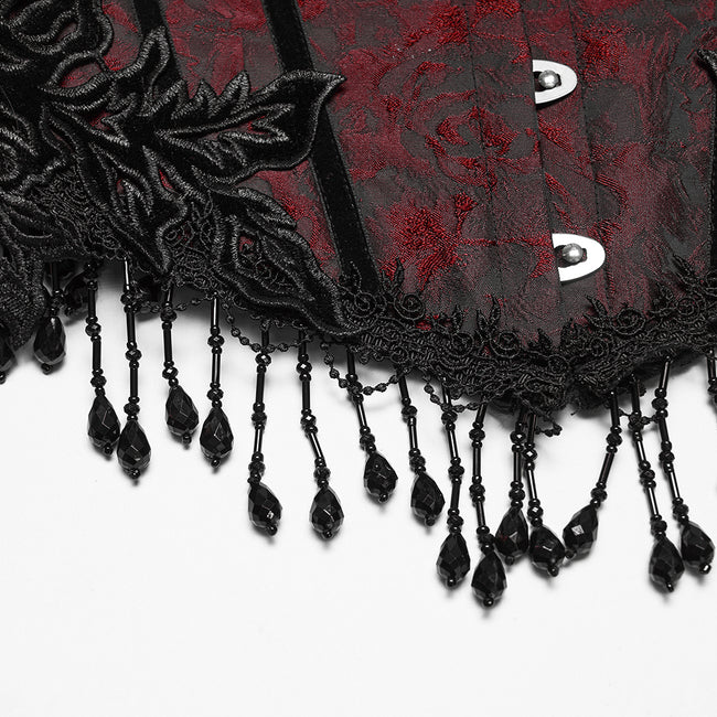 Goth Rose Tassel Corset