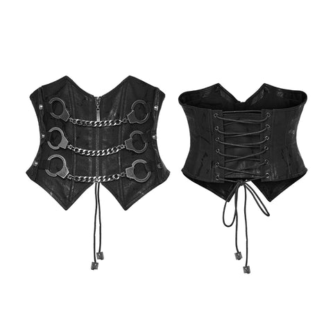 Punk Handcuffs Chain Corset