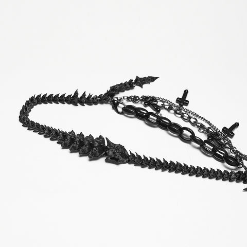 Punk Devil Dragon Bone Necklace