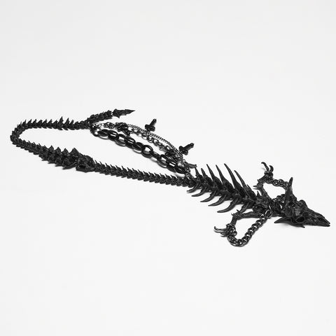 Punk Devil Dragon Bone Necklace