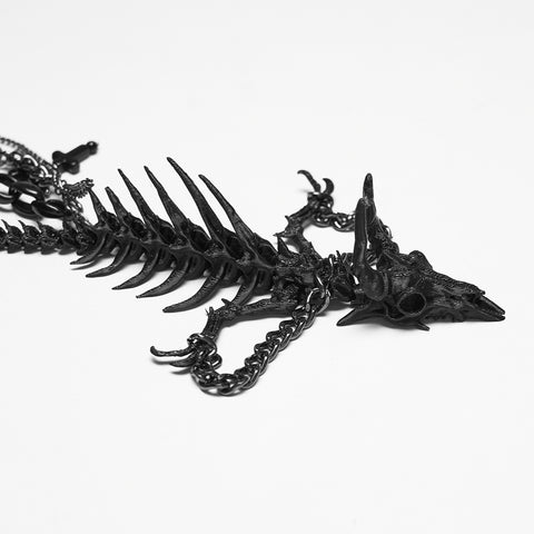 Punk Devil Dragon Bone Necklace