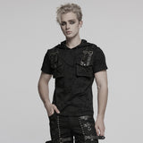 Punk Cracked Hooded T-shirt