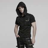 Punk Cracked Hooded T-shirt