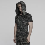 Punk Cracked Hooded T-shirt