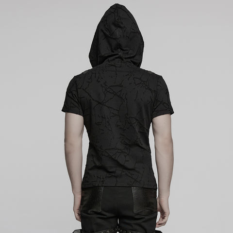 Punk Cracked Hooded T-shirt