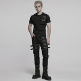 Punk Cracked Hooded T-shirt