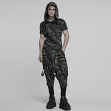 Punk Cracked Hooded T-shirt