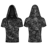 Punk Cracked Hooded T-shirt