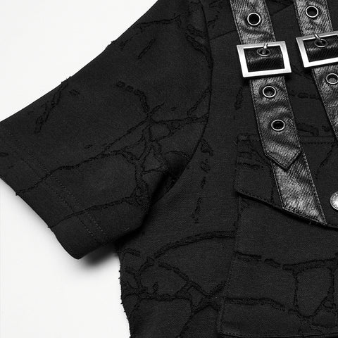 Punk Cracked Hooded T-shirt