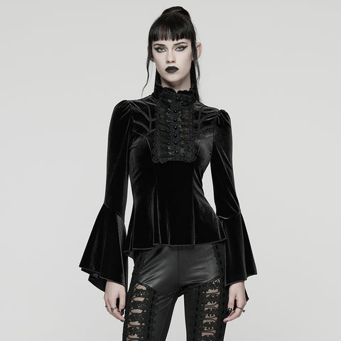 Elegant Goth Velvet T-shirt