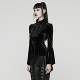 Elegant Goth Velvet T-shirt