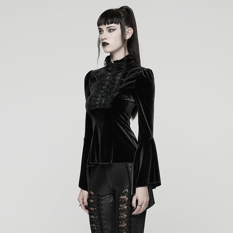 Elegant Goth Velvet T-shirt
