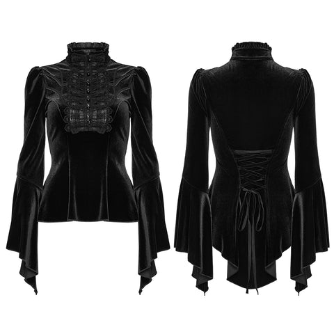 Elegant Goth Velvet T-shirt