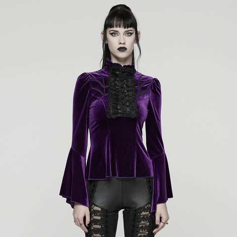 Elegant Goth Velvet T-shirt
