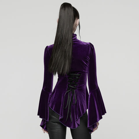 Elegant Goth Velvet T-shirt