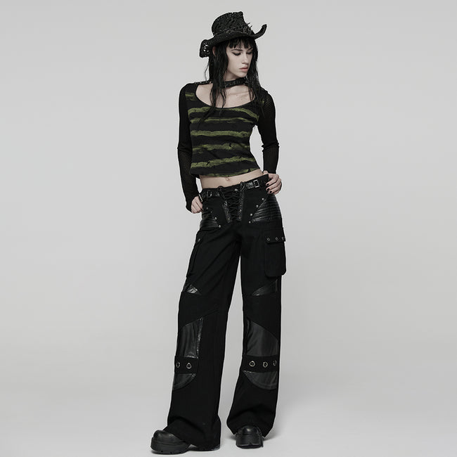 Cool Striped Tattered Punk T-shirt