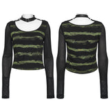 Cool Striped Tattered Punk T-shirt