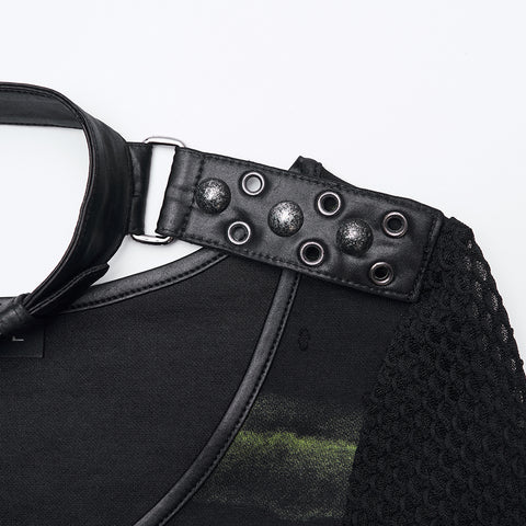 Cool Striped Tattered Punk T-shirt