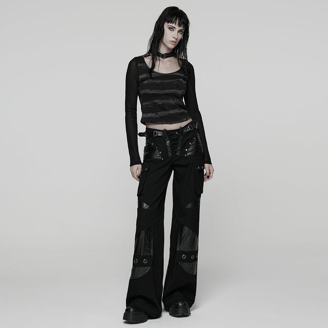 Cool Striped Tattered Punk T-shirt