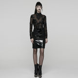 Goth 3D Floral Mesh Lace Undershirt