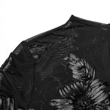 Goth 3D Floral Mesh Lace Undershirt