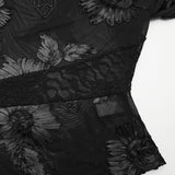 Goth 3D Floral Mesh Lace Undershirt