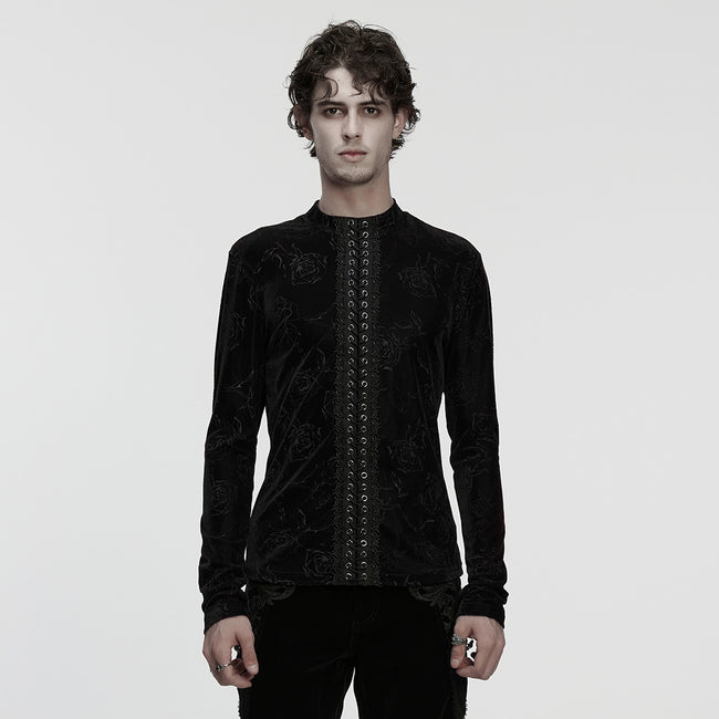 Gothic Rose Embossed T-shirt
