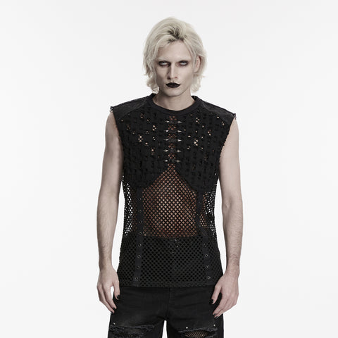Punk mesh perforated vest