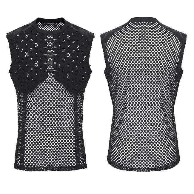 Punk mesh perforated vest