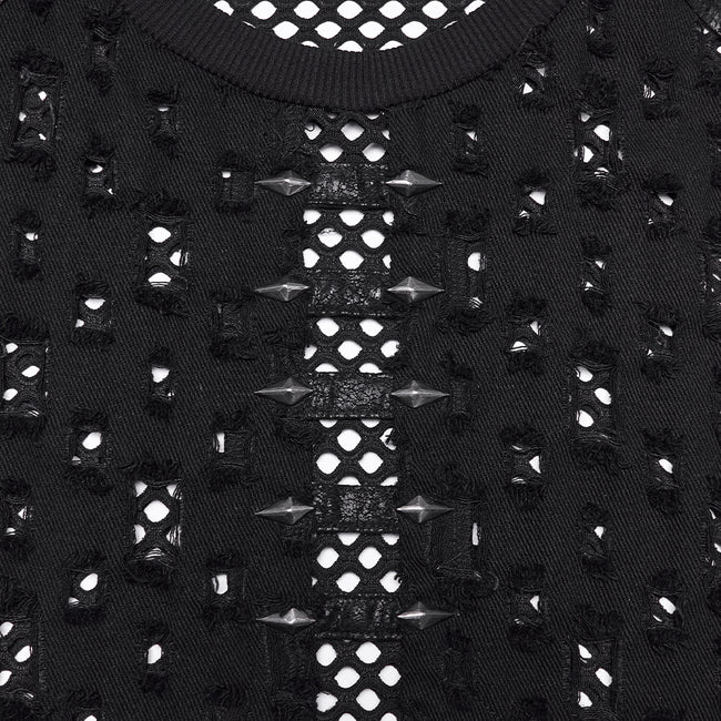 Punk mesh perforated vest